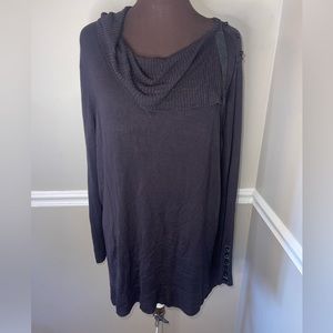 Avenue Black Sweater Detail Collar Sleeves 22/24 Plus‎ Size